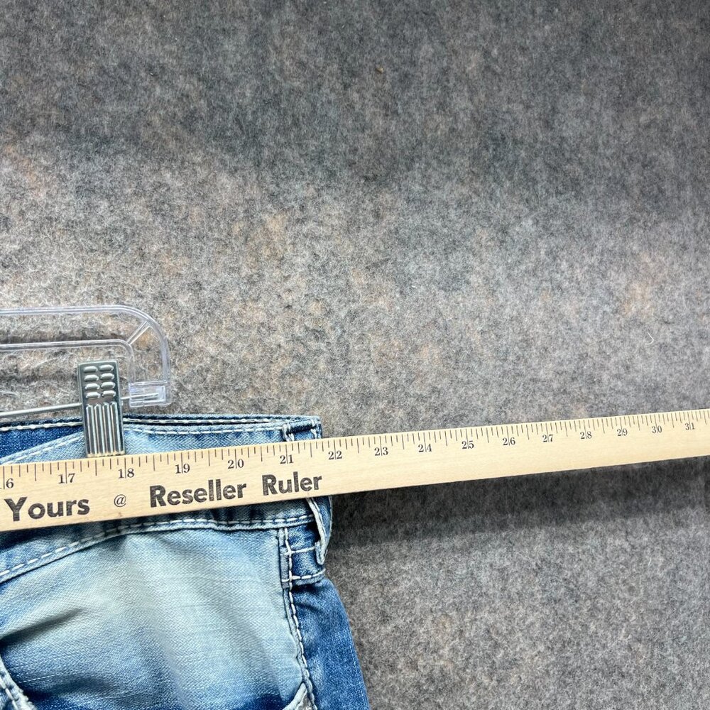 Vintage True Religion Jeans Mens 42 Blue Denim Distressed Cotton Straight Ripped - Picture 5 of 11